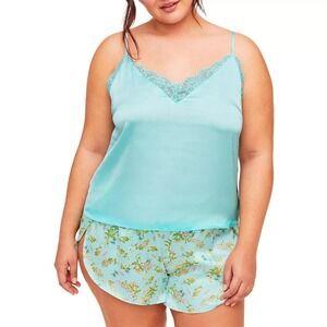 Adore Me Linny Pajama Set Sleepwear Cami Shorts Lace Adjustable Elastic Waist 1X